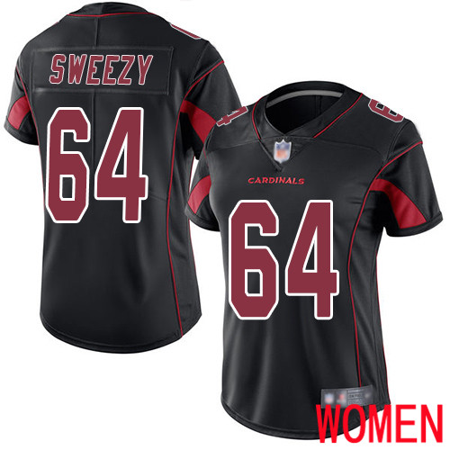 Arizona Cardinals Limited Black Women J.R. Sweezy Jersey NFL Football #64 Rush Vapor Untouchable